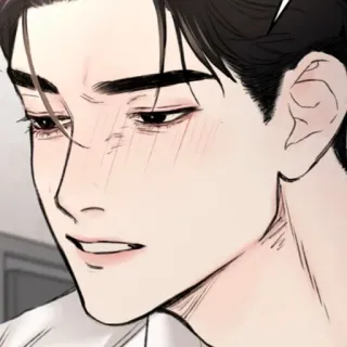 🧋 man, handsome, portrait, drawing, anime, manga telegram sticker