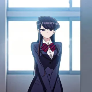 🖤 Komi Shouko Komi Can't Communicate Anime, Uniforme escolar, Tímida, Chica telegram sticker
