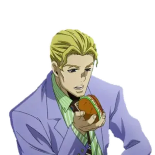 🍔 Yoshikage Kira JoJo's Bizarre Adventure anime, jojo, personaggio, kira, panino telegram sticker