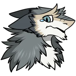 💧 sad, crying, anthropomorphic, furry, wolf, sticker telegram sticker