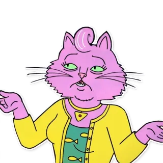 ❓ Princess Carolyn BoJack Horseman кот, мультфильм, животное, розовый, Принцесса Кэролин, Конь БоДжек telegram sticker