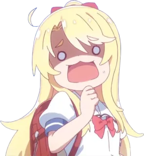 😨 Anime, Gadis, Pelajar, terkejut, kaget, kartun telegram sticker