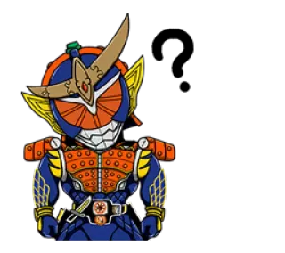 ⁉ harnas, helm, samoerai, zwaard, personage, cartoon, kunst telegram sticker