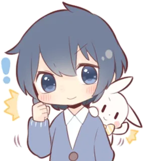 ✊ милый, аниме, чиби, мультфильм, счастливый, дружба telegram sticker