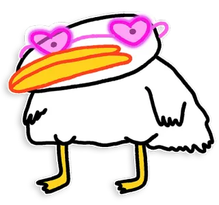 😍 seagull, bird, cartoon, heart glasses, funny telegram sticker