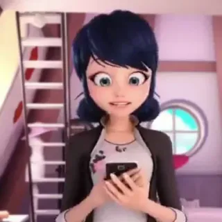 😍 Marinette Dupain-Cheng Miraculous: Tales of Ladybug & Cat Noir dibujos animados, anime, chica, adolescente, Miraculous Ladybug, Marinette telegram sticker