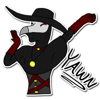 😴 YAWN dokter wabah, topeng, topi, burung, menguap, mengantuk telegram sticker