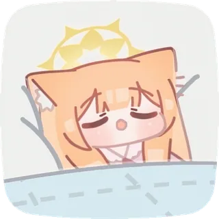 😴 carino, kawaii, assonnato, ragazza gatto, anime, manga telegram sticker