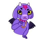 🕺 ziege, cartoon, pentagramm, süß, tier, ziegenjunges, okkult whatsapp sticker