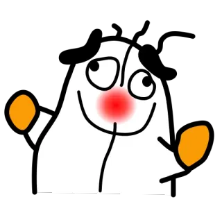 😛 dessin animé, fantôme, mignon, souriant, personnage whatsapp sticker