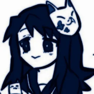 ✉️ Anime, Dziewczyna, Chibi, Maska, Kreskówka, Słodki telegram sticker