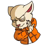 🙅‍♀ cartoon, animal, cat, gesture, hand telegram sticker