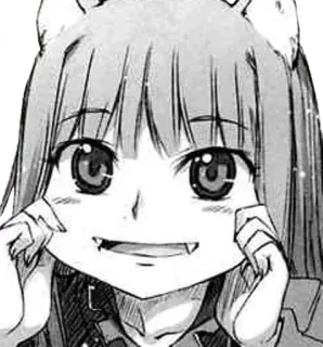 😃 Anime, Schattig, Wolf, Oren, Manga, Glimlach telegram sticker