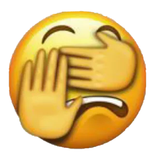 😑 Эмодзи, смущен, рукалицо, руки, прячется whatsapp sticker