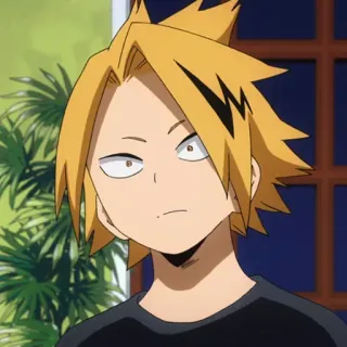 😕 Denki Kaminari My Hero Academia Аниме, Персонаж, Манга, Денки Каминари, Моя геройская академия whatsapp sticker