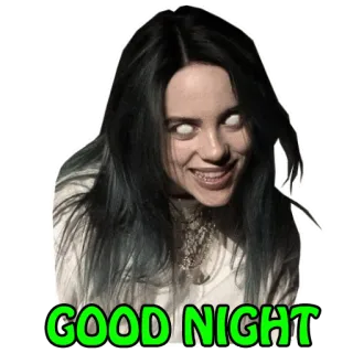 🌚 Billie Eilish GOOD NIGHT บิลลี ไอลิช, ราตรีสวัสดิ์, คนดัง, นักร้อง, เพลง telegram sticker