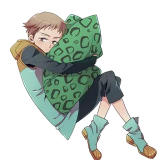 🛌 King The Seven Deadly Sins anime, cartoon, character, king, the seven deadly sins, pillow telegram sticker