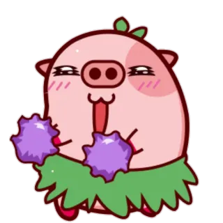 😂 cochon, dessin animé, mignon, autocollant, animal whatsapp sticker