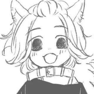 🍼 Anime, Boceto, Lobo, Chibi, Kawaii telegram sticker