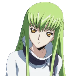 🥺 C.C. Code Geass anime, character, C.C., Code Geass, green hair telegram sticker