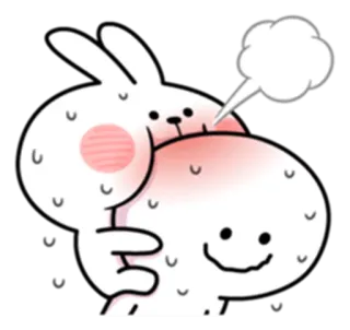 😘 кролик, милый, животное, стикер, мультфильм whatsapp sticker