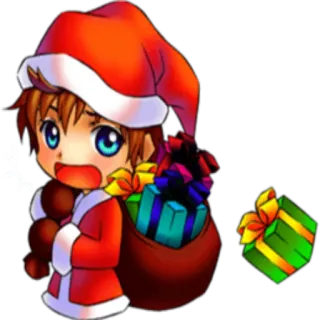 🎁 navidad, papá noel, dibujos animados, regalos, fiestas, lindo, festivo whatsapp sticker