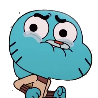😢 Gumball Watterson The Amazing World of Gumball Cartoon, traurig, weinen, Gumball, The Amazing World of Gumball, Katze whatsapp sticker
