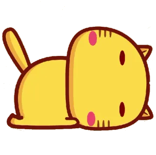 😴 Katze, süß, gelb, Tier, Cartoon, Aufkleber, liegend telegram sticker