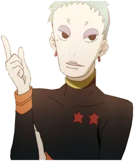 👆 anime, character, stars, pointing telegram sticker