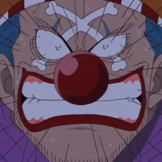 🤡 Buggy One Piece アニメ, ピエロ, ワンピース, 海賊, マンガ, バギー, キャラクター telegram sticker