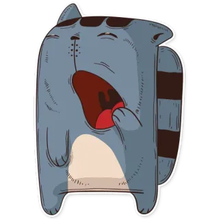 🤦‍♀️ แมว, สัตว์, ง่วง, การ์ตูน, สติกเกอร์ telegram sticker