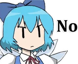 ❌ Cirno Touhou Project NO Cirno, Touhou Project, Anime, Manga, Personaggio, No telegram sticker