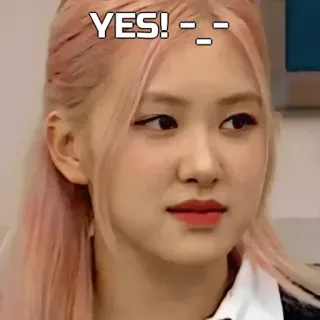 🙂 YES! -_- kpop, rose, idol, cantante, blackpink whatsapp sticker
