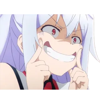 🤪 Anime, Garota, Sorriso, Expressão facial, Desenho animado, Adesivo, Personagem telegram sticker