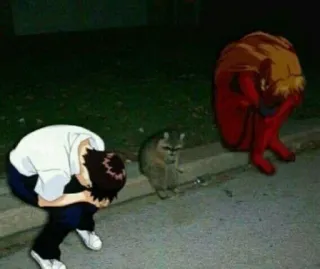 🌟 Shinji Ikari Neon Genesis Evangelion Anime, Depression, Waschbär, Emotional, Traurig telegram sticker