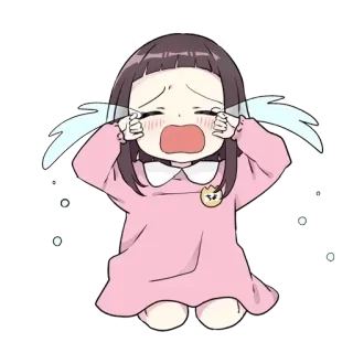 😭 anime, cry, crying, sad, tears, girl telegram sticker