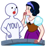 🤬 YOU adesivo, cartone animato, pettegolezzo, Biancaneve, pozzo telegram sticker