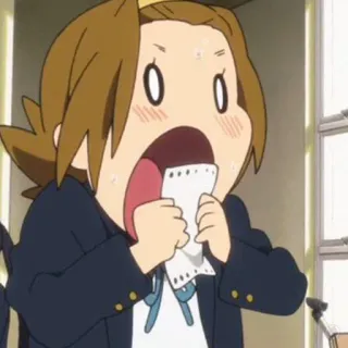 😲 Anime, Personaggio, Scioccato, Mangiare carta, Cartone animato whatsapp sticker