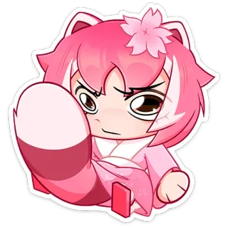🤨 Anime, Hoạt hình, Chibi, Dễ thương, Động vật, Gấu trúc đỏ, Sakura telegram sticker
