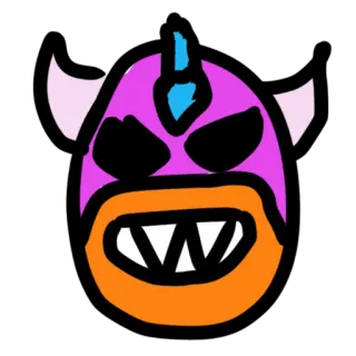 😍 Мультфильм, Монстр, Дьявол, Маска, Иллюстрация telegram sticker