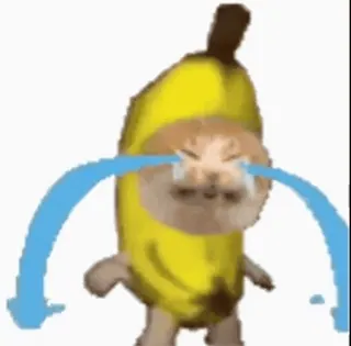 🤡 banana, chorando, meme, triste, engraçado, gato telegram sticker