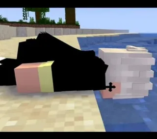 🙃 minecraft, spiaggia, acqua, gioco, pixelato telegram sticker