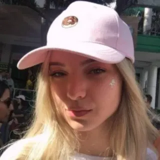 😕 woman, blonde, donut, hat telegram sticker