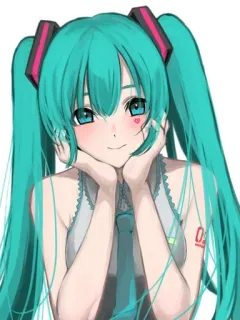 😊 Hatsune Miku Anime, Manga, Vocaloid, Hatsune Miku, Lindo, Chica, Arte digital telegram sticker
