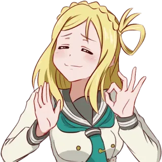 👌 อนิเมะ, โอเค, ผู้หญิง telegram sticker