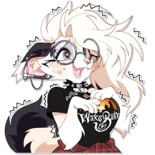 😥 Wake & Bake furry, anthro, feline, cat, glasses, shaking, nervous, aesthetic, cute whatsapp sticker