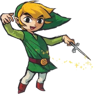 🌟 Link The Legend of Zelda Link, The Legend of Zelda, Link cartone, Videogioco, Personaggio, Spada telegram sticker