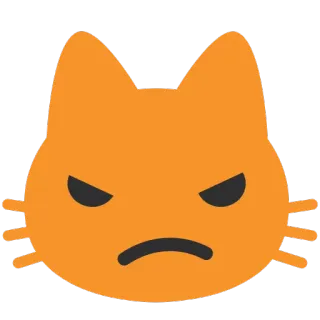 😾 kot, zły, emotikon, pomarańczowy, zwierzę, koci, zrzędliwy telegram sticker