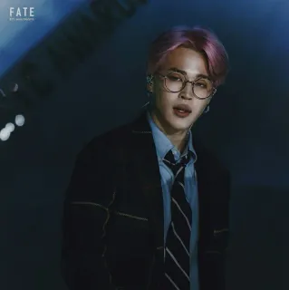 🎐 Jimin FATE kpop, jimin, bts, piosenkarz, okulary, różowe włosy telegram sticker