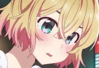😔 anime girl, cute, blush, anime, manga whatsapp sticker